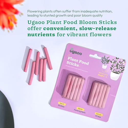 Image of UGAOO Bloom Fertilizer Sticks for Flowering Plants | Slow Release Plant Food | Flower Booster & Blooming Fertilizer | Plant Nutrition for Potted Plants & Home Garden | Pack of 20