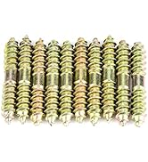 10pcs Dowel Screw Double Ended Self Tapping Threaded Bolts Woodworking Furniture Connector Rods B...