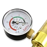 LeLuv Precise Gauge with Brass Male 1/8 inch Npt Fitting for Vacuum Pumps Brand