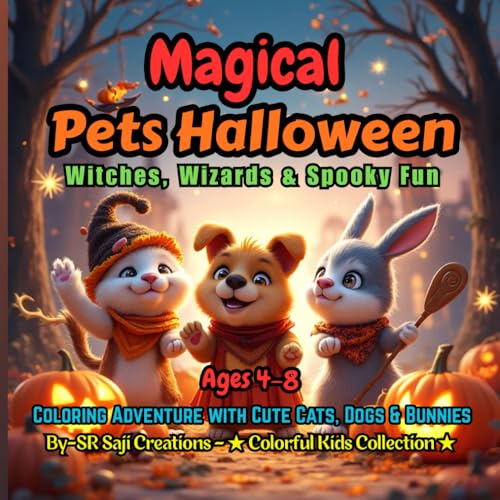 Magical Pets Halloween: Witches, Wizards & Spooky Fun: Coloring Adventure