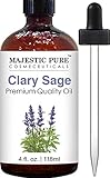 MAJESTIC PURE Clary Sage Oil Premium Quality, 4 Fl Oz