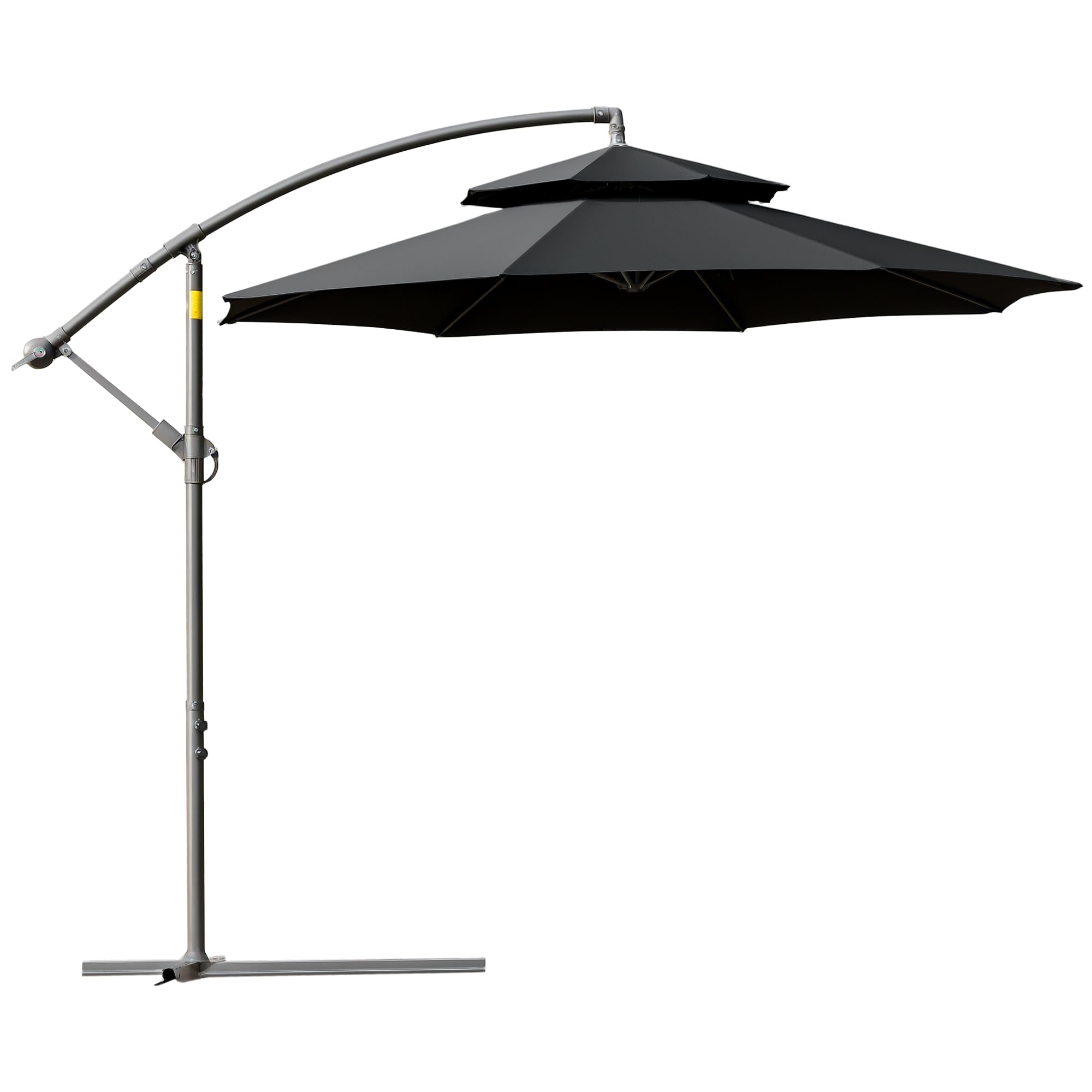 Outsunny 2.7m Cantilever Banana Parasol Outdoor Sun Shade w/ Crank - Black  | TJ Hughes