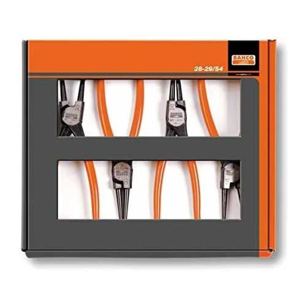 Bahco 28-29/S4 4-Piece Circlip Plier Set, 250 mm Overall