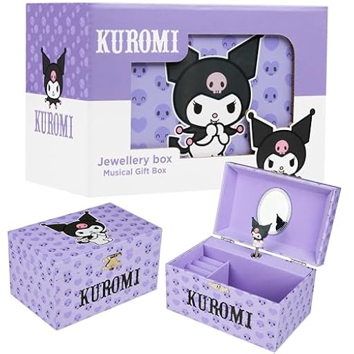 Hello Kitty Sanrio Kuromi Joyero Musical Niña Adolescente Anime Joyero Organizador Caja Decorativa Bonita con Figura Giratoria Regalo para Niñas (Morada Kuromi) | Ya disponible en tu tienda friki favorita! En mundofriki.es!