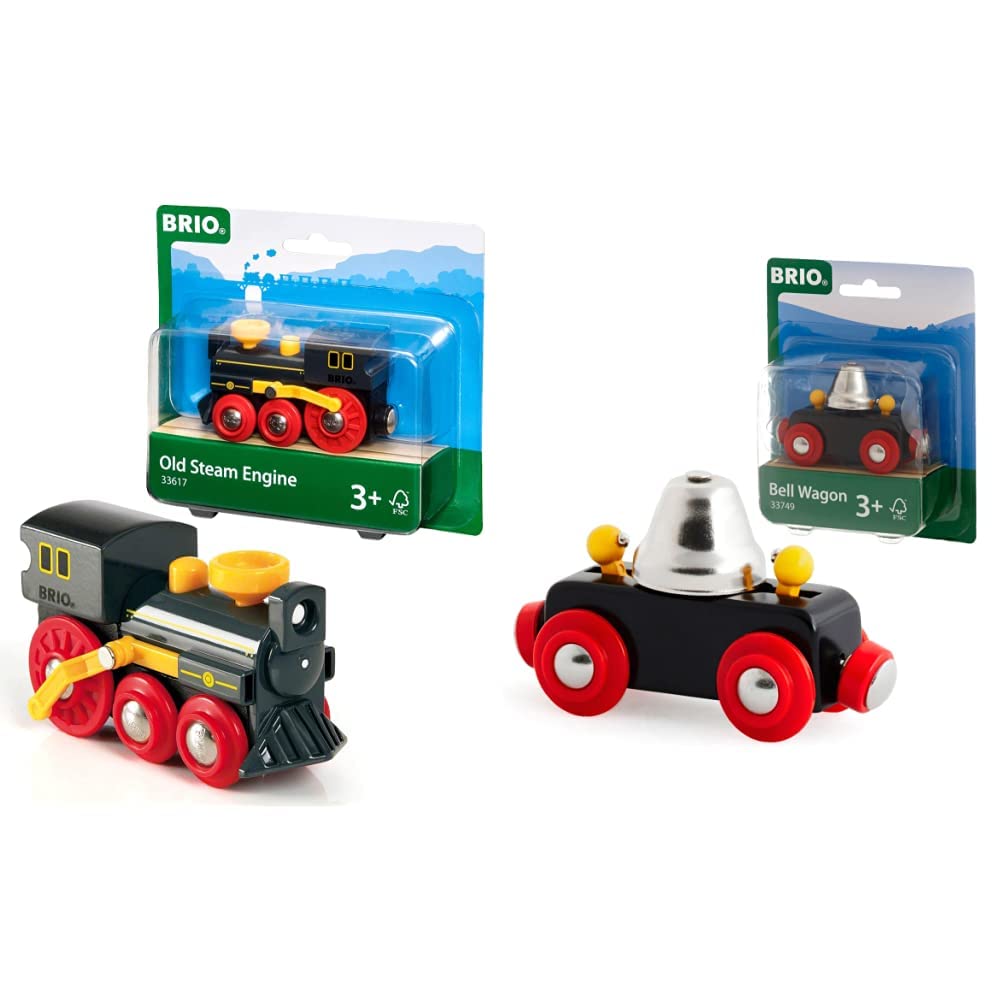BRIO Antica Locomotiva A Vapore, 33617 & Vagone Con Campana, 33749