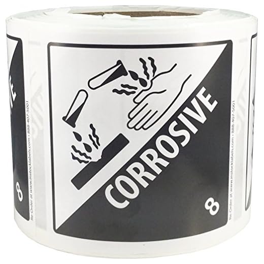 Hazard Class 8 Shipping Labels