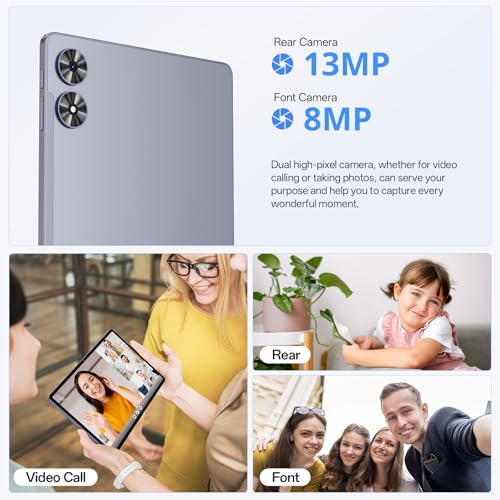Image of 2025 Android 16 Tablet with Keyboard, 20GB+128GB 11 Inch Octa-Core 2-in-1 Tablets Dual Camera 8+13 MP, 5G /2.4G WiFi, 8800mAh, BT5.0, GMS Certified, with Mouse, Case, Stylus, (Gray)