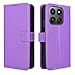 Elubugod Compatible with Honor X7d 5G Leather Case,PU Leather flip Cover Compatible with Honor 400 Smart 5G LGN-NX1 Case Cover Purple