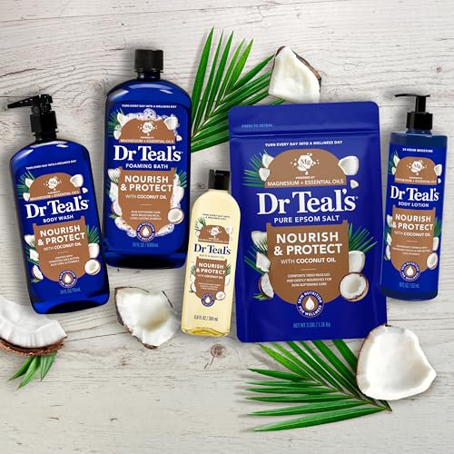 Dr Teal's Epsom Salt Magnesium Soak, Nourish & Protect with Coconut Oil, 3 lbs - image 8
