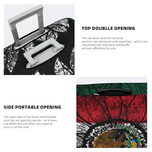 Travel Luggage Cover Vintage Sunflower Mexico Michoacan Mexican Flag Fashion Washable Baggage Suitcase Protector Fit For Luggage Medium4