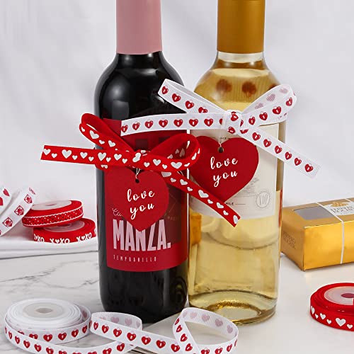 Vatin Valentine's Day Ribbons 3/8 Inch X 240Fts(16 Rolls X 15Ft) Valentine's Day Trims Grosgrain Ribbons Hearts Printed Ribbon For Valentine's Day Wedding Gift Wrapping Diy Crafts #TOP6