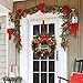 Safeeye Christmas Wreath with Ribbon and Bells, Outdoor Indoor Christmas Wreaths Garland...