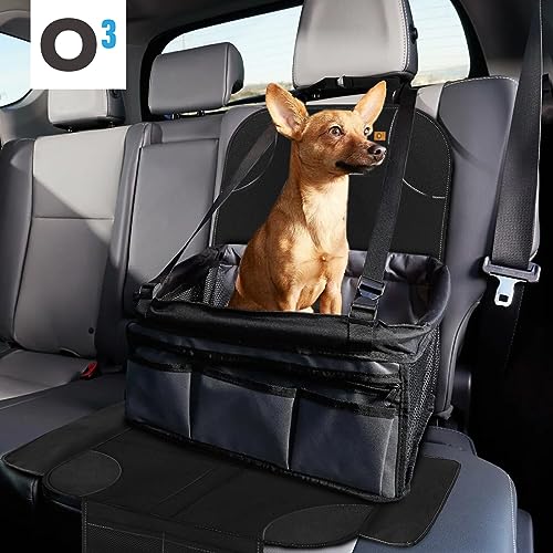 O³ Sitzschoner Auto Kindersitz, 2 Stück Autositzschoner Isofix, rutschfeste Autositzauflage, Rücksitzschoner für Babyschale, Kindersitzunterlage, Sitzauflage Haustiere