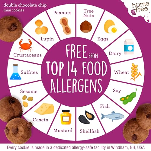 Homefree Treats You Can Trust Gluten Free Mini Cookies, Single Serve, Double Chocolate Chip, 0.95 Ounce (Pack of 10)