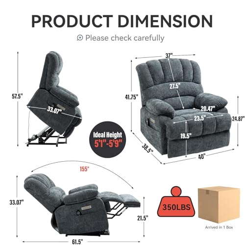 Sillón eléctrico reclinable con masaje y calefacción miniatura 2