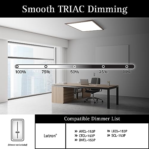 Image of UltraLux 2x2 Surface Mount Slim LED Panel Dimmable 3CCT Brushed Nickel 2Pk