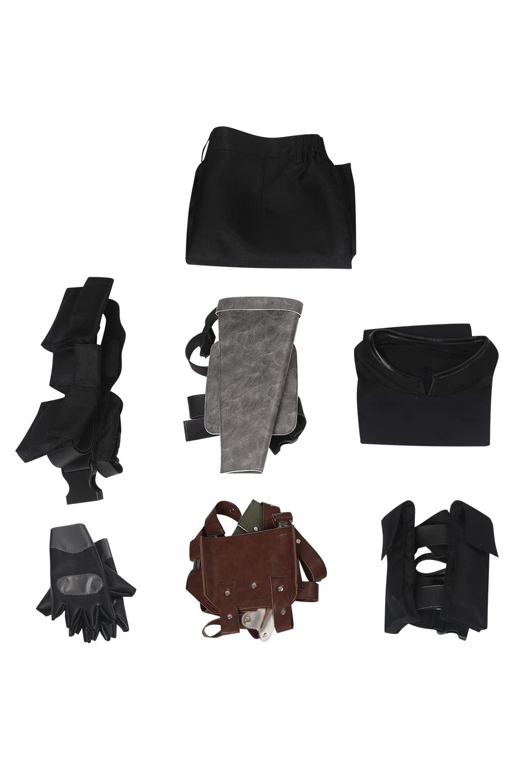 Leon Scott Kennedy - Disfraz de cosplay de cuero negro para hombre, uniforme de Leon S Kennedy, traje de fiesta de carnaval de Halloween
