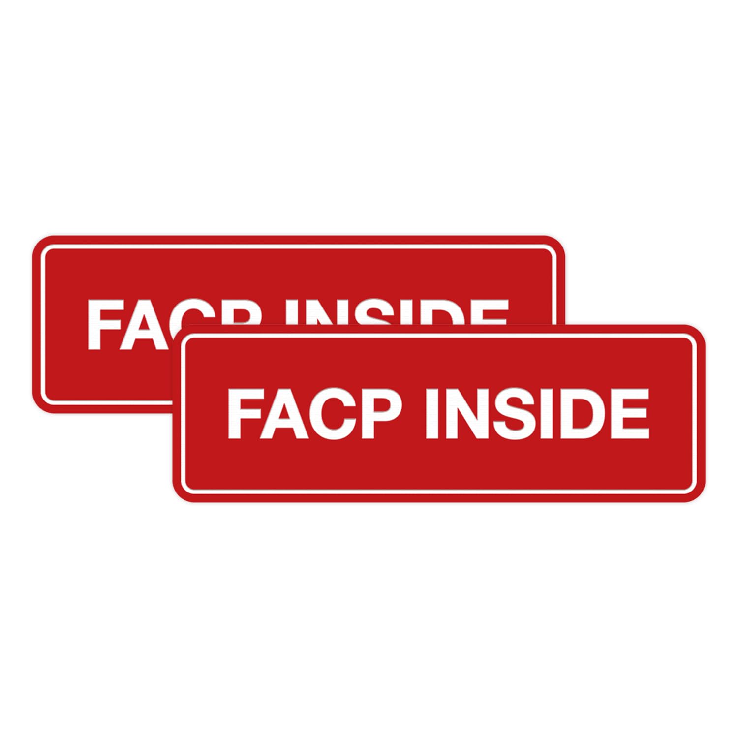Signs ByLITA Standard FACP Inside Sign | Fire Safety Signage (Red) - Small 2 Pack
