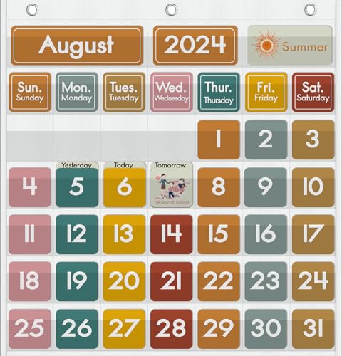 Jercecy CLASSROOM MONTHLY CALENDAR POCKET CHART Classroom Calendar Pocket Chart cover