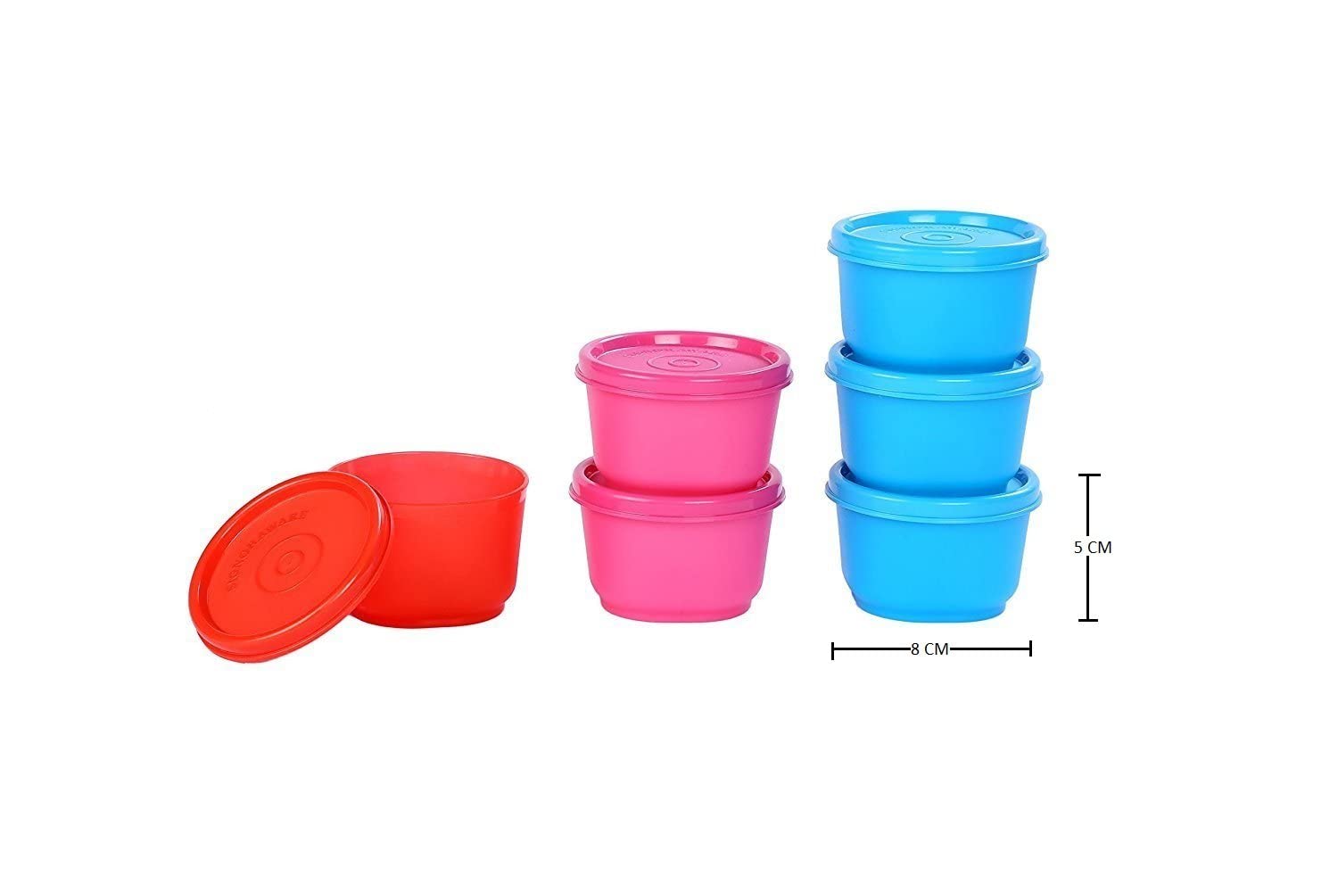 SIGNORA WARE Signoraware Mini Fresh Container Set, 130Ml, Set Of 6 Multicolour