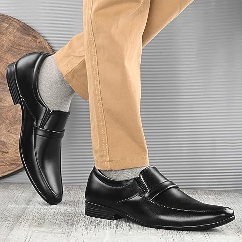 Image of Centrino Mens Formal Shoe |Slip-On Men's Formal Shoe | Stylish Non-Lace Design | Soft Cushioned Insole for Comfort | Perfect for Office & Formal Wear (64046)