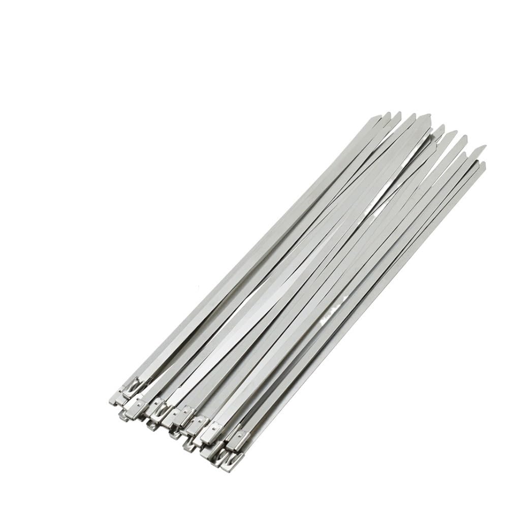 self-Locking Cable tie, 100pcs Self-Locking Stainless Steel Cable Ties 4.6X(100-450) mm(4.6x350mm)