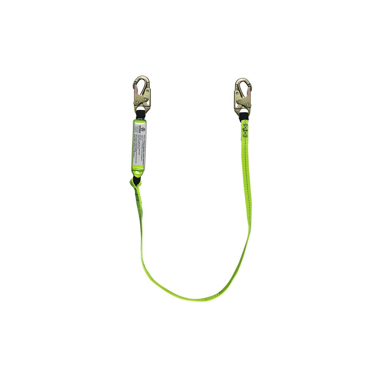 SafeWaze FS560 Energy Absorbing Lanyard, Double Lock Snap Hooks, 6'