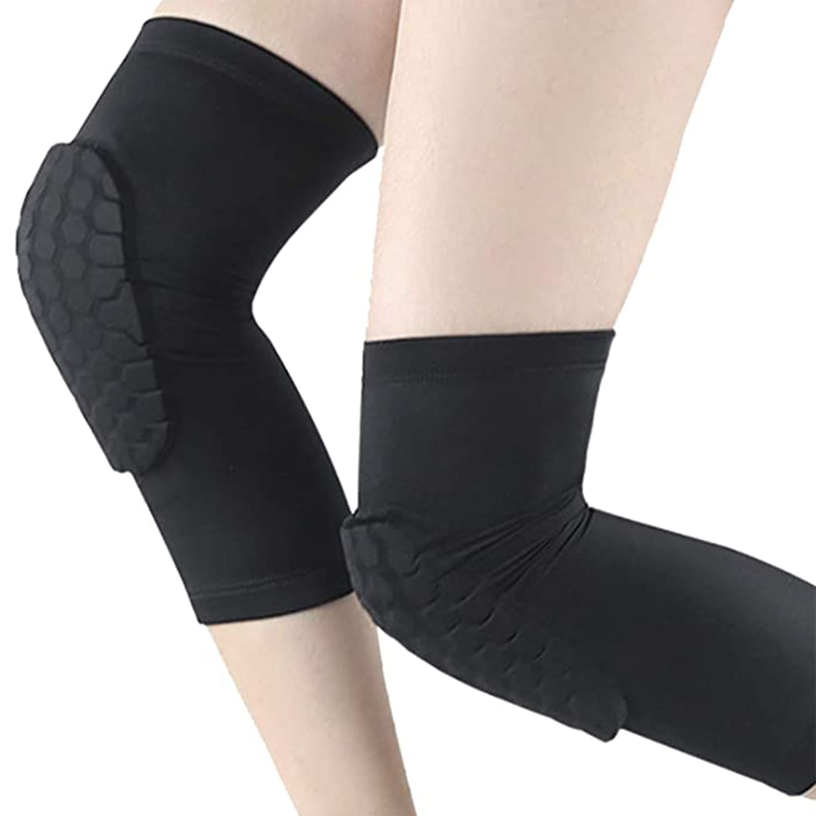 QASD Sports Knee Pads, Honeycomb Anti-Collision Knee Pads, Used for Sports, Basketball, Mountain Climbing, Suitable for Men And Women XL