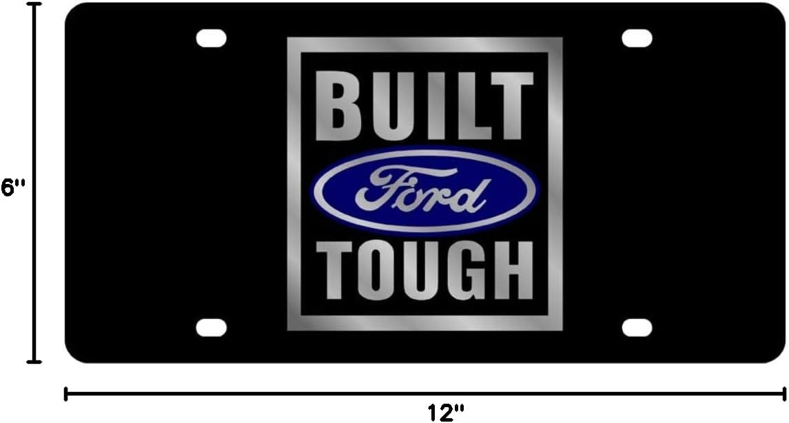 Eurosport Daytona - Compatible with Stainless Steel Black Built Ford Tough License Plate