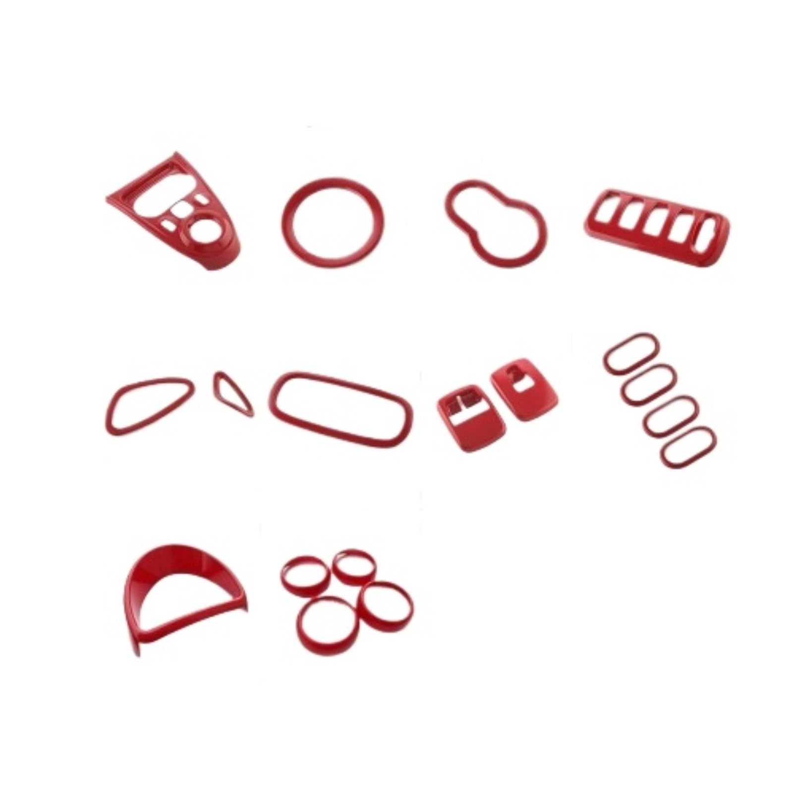 QBKGMEWCA Interior Modification Shift Knob Handle Decorative Sticker Trim Compatible for Smart Compatible for Mercedes-Benz Fortwo Four Red(Type5)