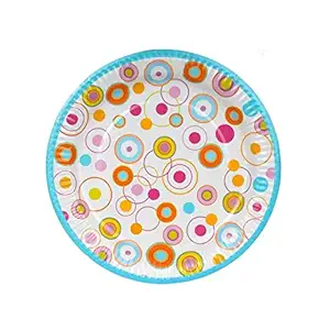 Origami Disposable Party Paper Plates - 23cm - 50 Plates Per Pack - Pack of 2-100 Plates - Circles
