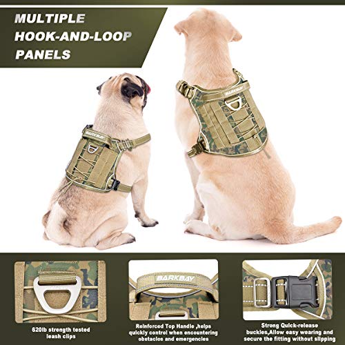 Barkbay Tactical Dog Harness Large,Military Service Weighted Dog Vest Harness Working Dog Molle Vest With Loop Panels,No-Pull Training Harness With Leash Clips For Walking Hiking Hunting thumb #3