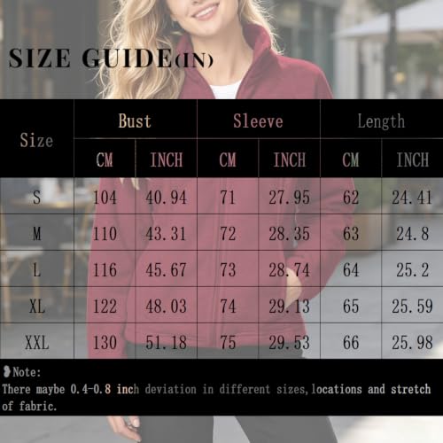 Gym Jacket for Women Fleece Casual Vintage Full Zip Jacket with Pockets - image 4