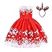 OBEEII Disfraz Navidad Niñas Ropa Christmas Vestidos con Diadema Renos Recién Bebe Tutú Princesa Disfraces Pentagram Bautizo Falda para Ceremonia fotografía Fiesta Canaval Chica 001 Rojo 3-4 años