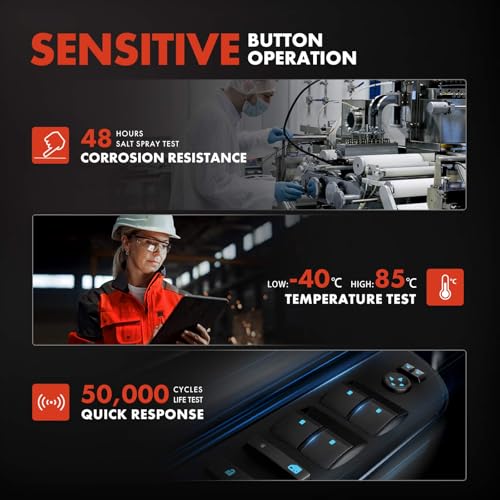 A-Premium APWS0428 Power Window Switch Compatible With Nissan Altima 2007-2012, Front Right Passenger Side thumb #6