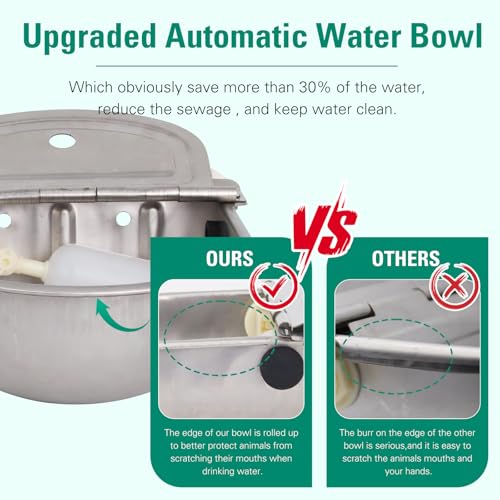 Abustle Pig 304 Stainless Steel Automatic Livestock Waterer With Float Valve And 39 Inch Water Hose thumb #5
