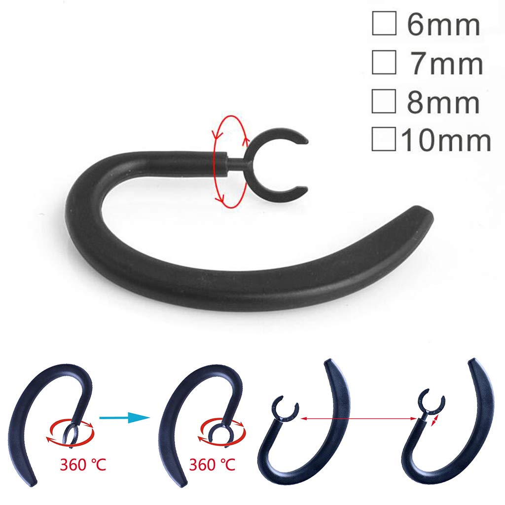 1 paio di ganci per le orecchie in morbido silicone con gancio per auricolari, clip retrattile