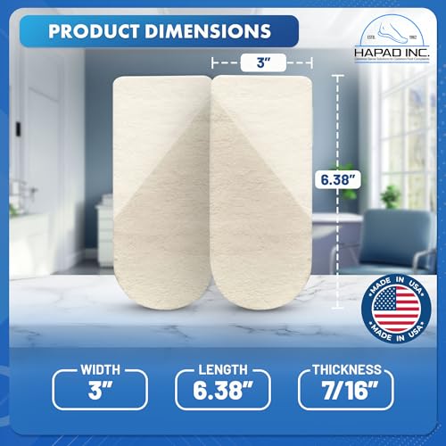 Image of HAPAD Heel Lifts for Women & Men, 7 /16 inch Height, 2 1 /2 inch Width (Pack of 1) - Supportive, Breathable Shoe Heel Inserts, Pads - Shoe Lifts for Uneven Legs, Length Discrepancy, Achilles Tendonitis, Heel