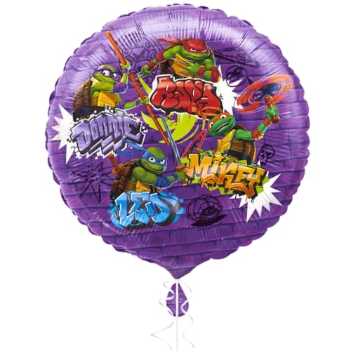 Unique TMNT Mutant Mayhem Multicolor Round Foil Balloon - 18