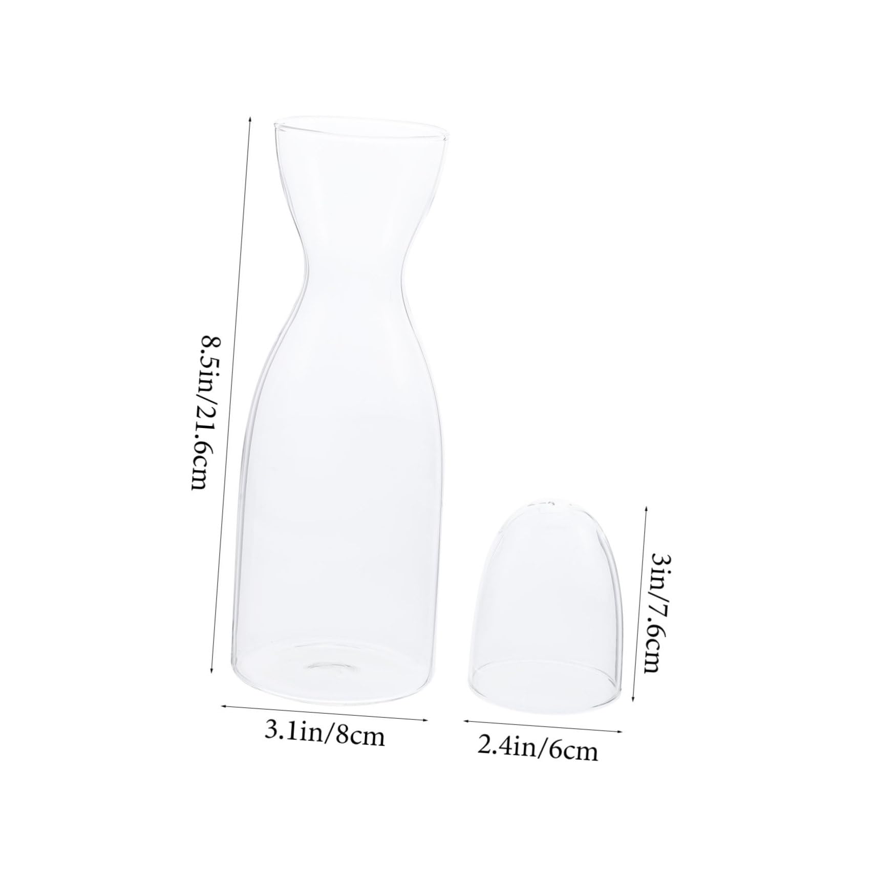 OFFSCH Large Capacity 600ml Glass Water Carafe Cup Multi-function Jug for Cold Water Ice Tea Milk