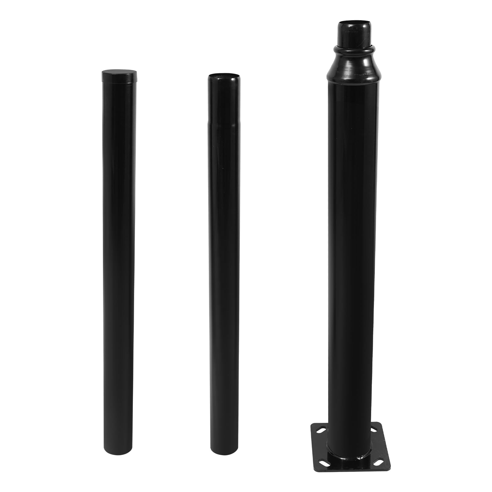 Asta per illuminazione stradale, asta divisa, adatta per strade all'aperto, portata 100 kg, acciaio zincato di alta qualità, per lampade da giardino e illuminazione esterna (3 m)