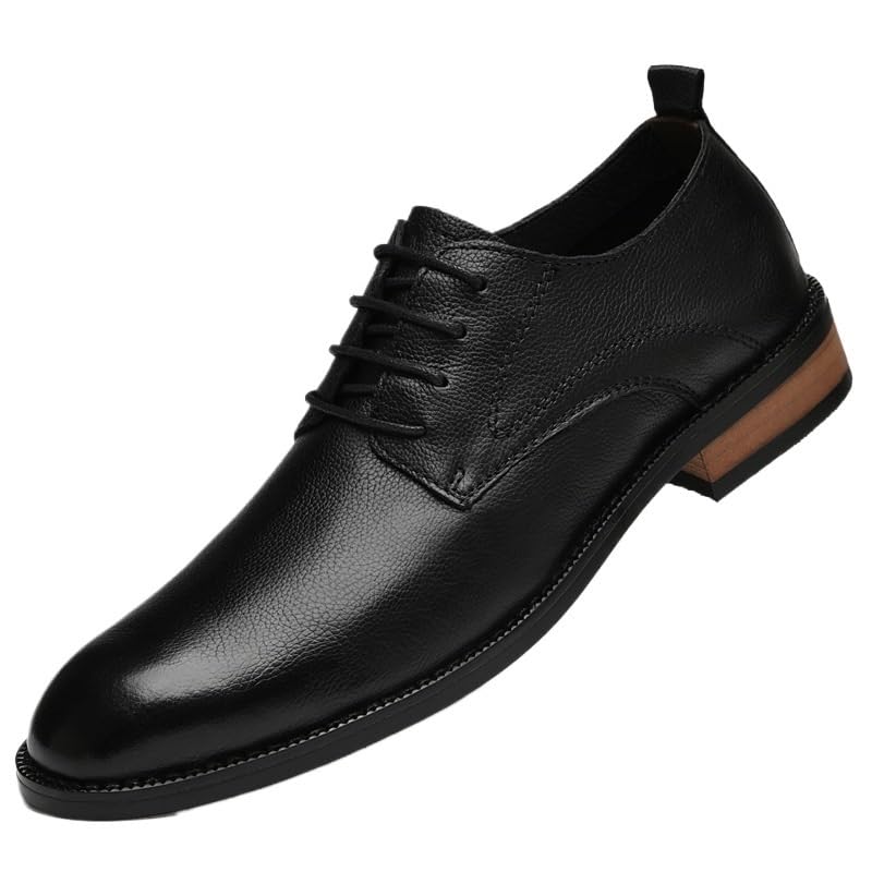 Men's Classic Lace-up Formal Oxfords Men Superior Flexural Leather Fashion Dress Shoes Comfortable Pointed Toe Lace Up Loafers Shoes