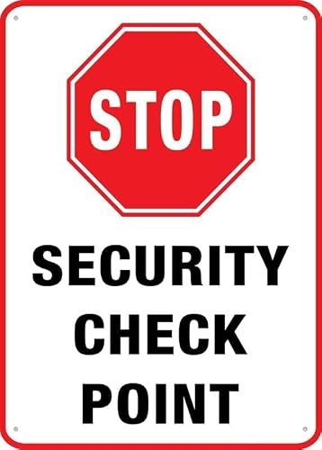 Stop Security Check Point Sign Aluminum Metal Signs For Business Workplace Office Home Delivery Sign Road Garden Signs Gift For Women Men 8x12 Inch