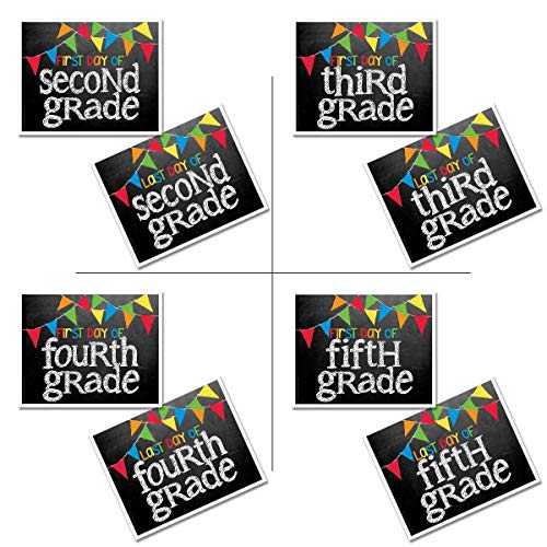 image for Denise Albright Back to School Signs, 16 Grades Chalkboard First Day o