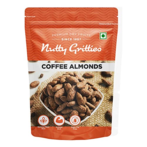 Image of Nutty Gritties Almonds 200g - Coffee Flavoured, Delicious Healthy Snack for All, Non Fried, Zero Oil, Crunchy