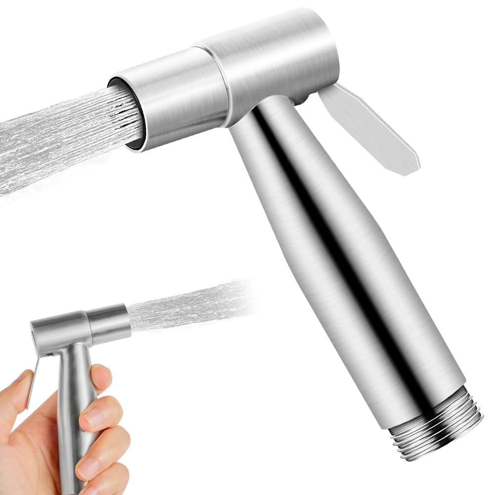 HOTUT Pulverizador para bidé de mano, Grifo para WC de Mano, Ducha Bidet Acero Inoxidable, Ducha Bidet para WC, Adecuado para Limpieza de Inodoros, Limpieza de Mascotas, Higiene Personal
