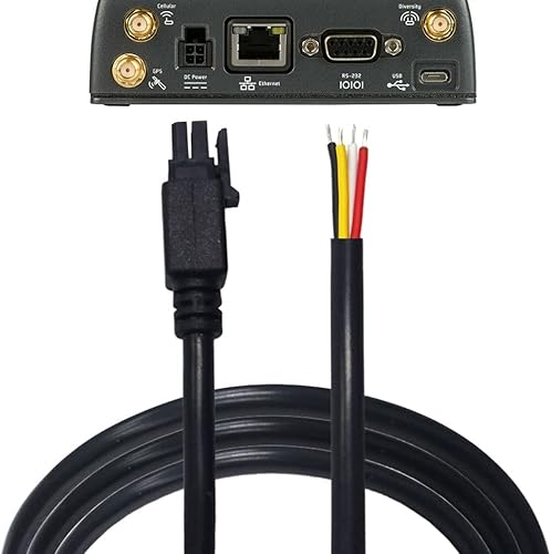 Miniatura 6 de CompuPort - Cable de alimentación de 4 pines Molex DC GPIO AWG24 blindado y soldado, compatible con microhard, Cradlepoint, Teltonika, Sierra