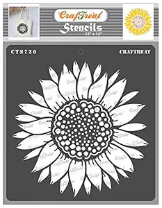 Sunflower Stencils for Painting on Wood Reusable Vintage - Sunflower Stencil - Size: 12X12 Inches - Floral Stencils for Painting on Canvas - Flower Stencils for Painting on Wood