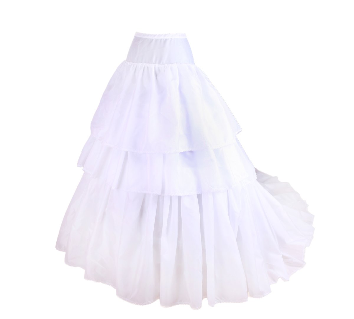 Flora 2 Hoop Cathedral/Chapel Trailing Wedding Petticoat/Prom Underskirt White