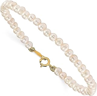 Colar de ouro amarelo 14 k branco pérola cultivada em água doce 15 brincos de corrente 5,5 pulseira 3 peças conjunto de joias finas para mulheres presentes para ela, Pérola, Pérola